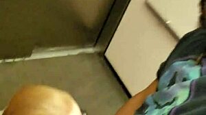 Strawberry sucks cock on elevator