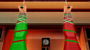 Yuri Bondage Sex Hung By Chimney With Care Christmas Theme 3D