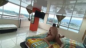 i shared the bed with my boss's wife and creampied her in the hotel!