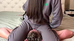 bedroom beating facesitting domination wrestling