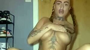 Watch this big titty goth finger her pussy until she cums hard