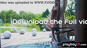 Eastern European Teen Gloria Sol Strips and Poses Naked Outdoors