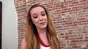 Petite redhead Dani Jensen handjob and jerk off instructions pov.