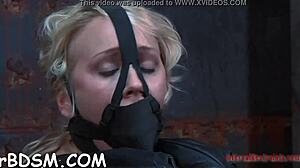 Clamped up hotty gets her fuck holes filled with cock