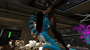 sunny gets double teamed by two furry cocks in cartoon threesome