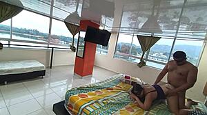 i shared the bed with my boss's wife and creampied her in the hotel!