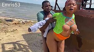 Hot fuck on the beach with asian pornstar and monster cock