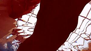 Martina flaunts tight pussy in blue bikini underwater