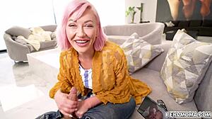 Adira Allure Helps Allen Swift Jerk Off Raging Cock