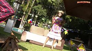 Young Brazilian Hottie Fucked By Big Black Cock In Cowgirl