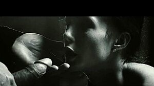 Black heart bound in interracial bondage, contrasting hardcore submission