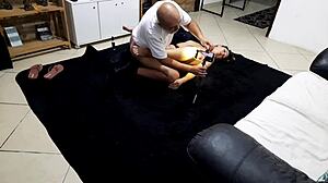 She Had Her Clothes Cut Off and Her Pussy and Ass Used by Naughty Neighbor in Blackmail Fantasy