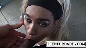 Blonde asian step sister blowjob on knees public sloppy head