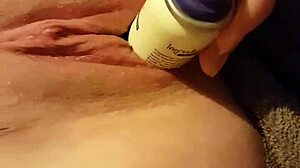 Fucking My Young 18+ Slutty Pussy with a Deodorant Can for Intense Stretching