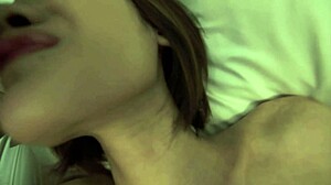 skinny japanese brunette gets fucked cowgirl style and creampied