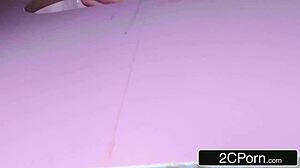 busty young brunette passionately takes mystery man through glory hole