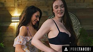 Lesbian Hime Marie seduces two masseurs for intense double penetration happy ending on her honeymoon.