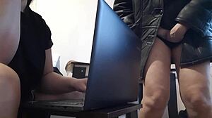 Intense Risky Office Masturbation