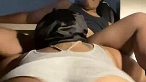 Teasing the swollen clit before eating it out on the desk