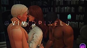 Hermione in double penetration threesome with Harry Potter in Sims 4