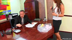 Hot busty teen secretary fucking and sucking boss huge dick in HD