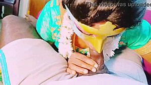 Sexy Indian bhabi fucks with Telugu dirty talk in steamy scene.