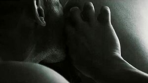 Black heart bound in interracial bondage, contrasting hardcore submission