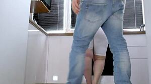 Big Milf Stands In Kitchen Waiting For Ass Action