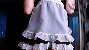 anal lesson and cum inside for neon haired doll in glasses