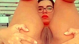 Famous cam girl in student costume solo softcore