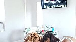 2 twitter baddies drippinvelvet & princess hayze giving gaktrizzy some head after an orgy