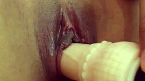 Angelina Greys Pussy Up Close Slides Big Dildo Cum And Squirt