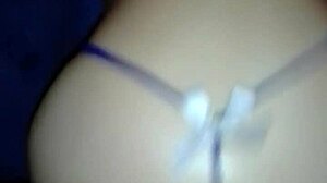 Intense doggystyle in lingerie and stockings bent over