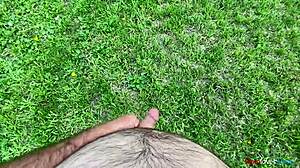 Brunette amateur tries outdoor masturbation in the forest for the first time this year.