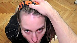 After Bike Ride, She Craves Riding Hard Dick in Leather Jacket