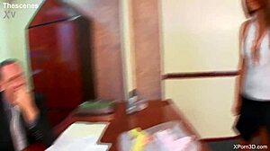 Hot busty teen secretary fucking and sucking boss huge dick in HD