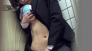 This asian teen just turned 18 and she's masturbating outdoors