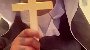 I dressed as a nun hazelnut for this Halloween celebration.