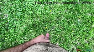 Brunette amateur tries outdoor masturbation in the forest for the first time this year.