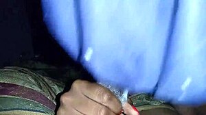 Intense late night blowjob turns into bareback cum swallowing