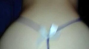 Intense doggystyle in lingerie and stockings bent over