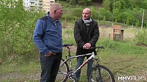 Watch MMV films voyeur the German MILF in intense group action.