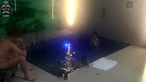 Threesome With Friends In Motel Pool! Bareback Big Cock Action And Domination Part 1!
