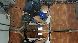 Milf Bent Over for Intense Rough Fucking with Huge Cock and Dildo, Gagging and Moaning Loudly