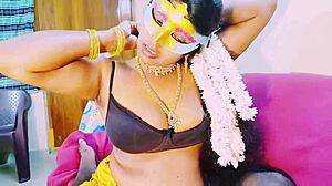 Sexy Indian bhabi fucks with Telugu dirty talk in steamy scene.