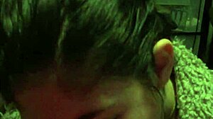 Teen natalie sneaks blowjob on big tits amateur