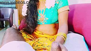 Sexy Indian bhabi fucks with Telugu dirty talk in steamy scene.