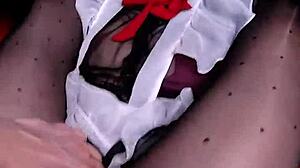 anal lesson and cum inside for neon haired doll in glasses