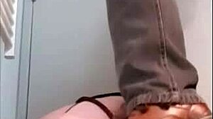 The female slave endured bondage and piss on command.