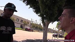 tiny teen rides huge bike in the park